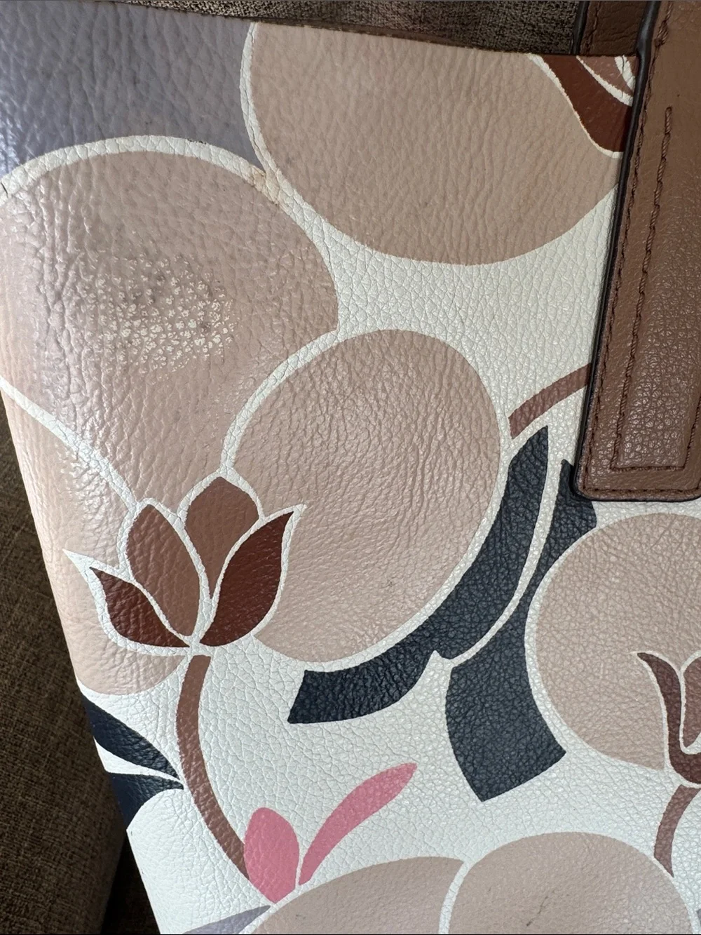 Kate Spade Arch Place Mya Breezy Floral Reversible to beige tote MISSING POUCH